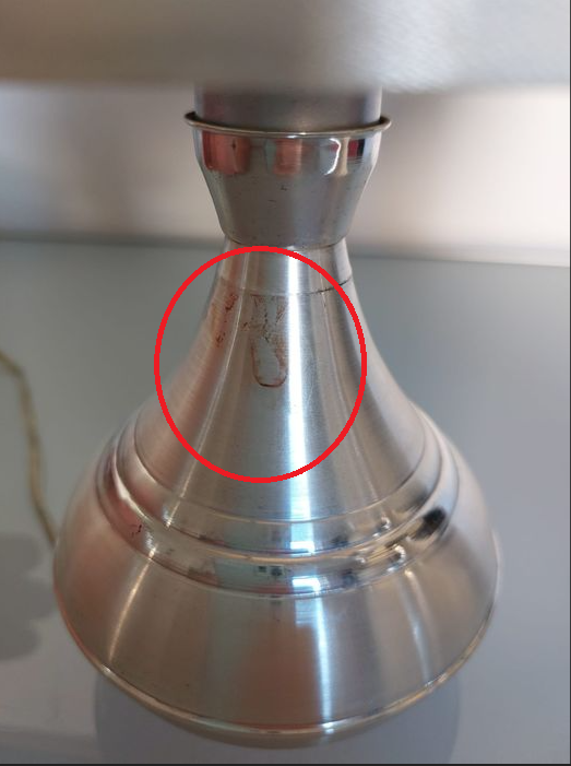 Pair of space-age lamps in aluminum and fabric from the 1970s - 1980s