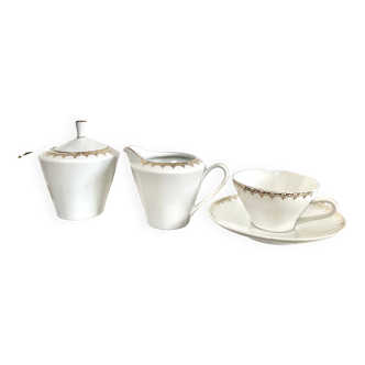 Tasse sucrier et pot à lait en porcelaine