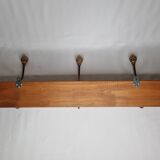 Wall coat rack, three metal and ceramic hooks in imitation of bamboo, 1900