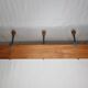 Wall coat rack, three metal and ceramic hooks in imitation of bamboo, 1900