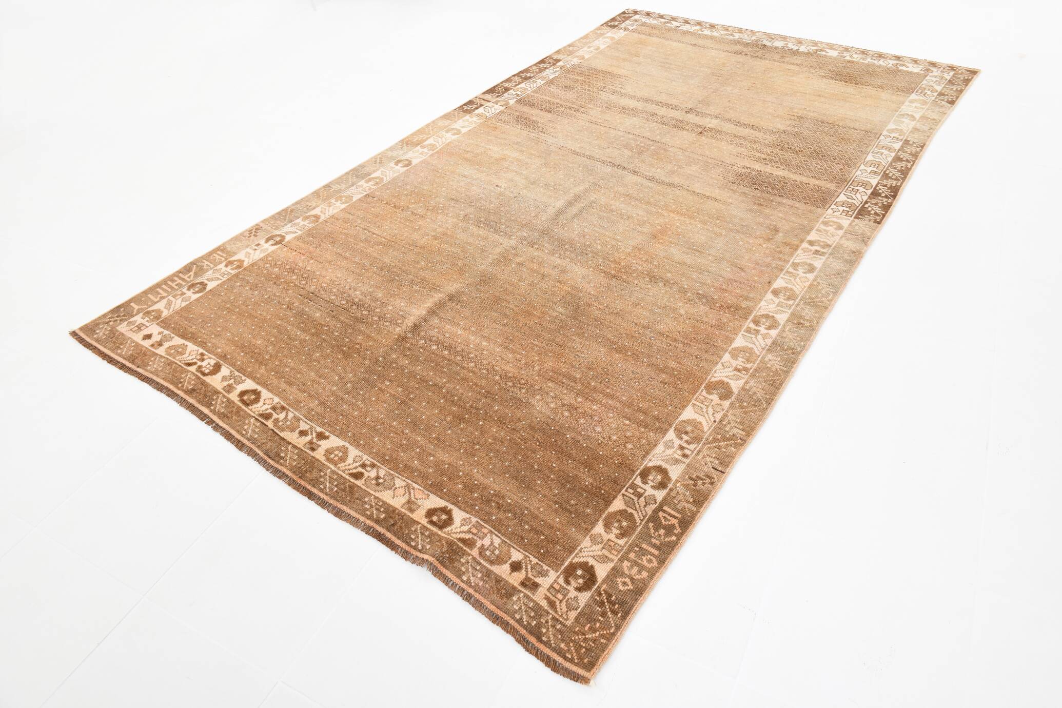 Brown & beige classic vintage rug