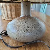Lampe années 70 grès et tissage