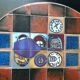 Coffee table, ceramic tray, metal feet, circa 1960