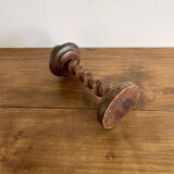 Twisted wooden candle holder