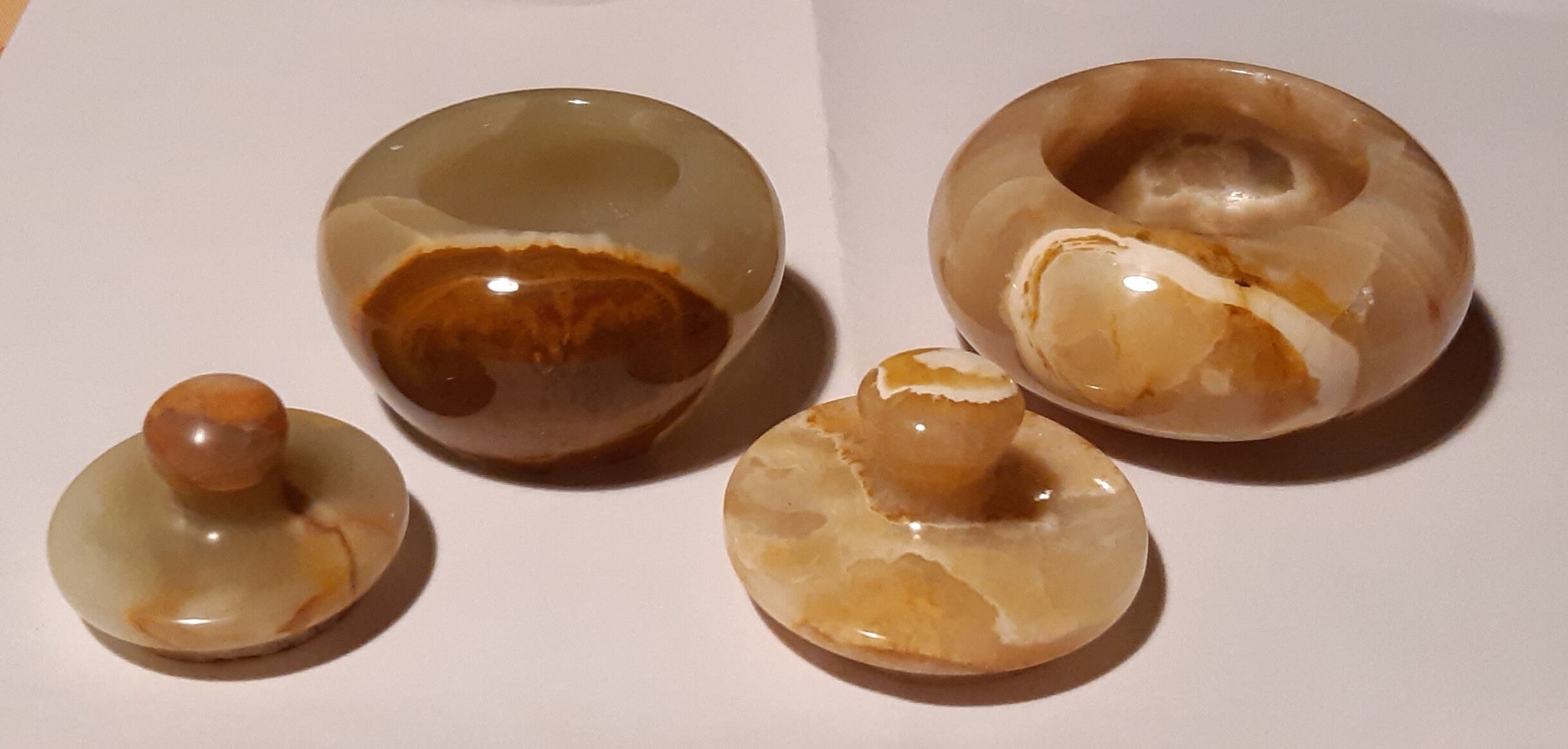 Small onyx stone boxes