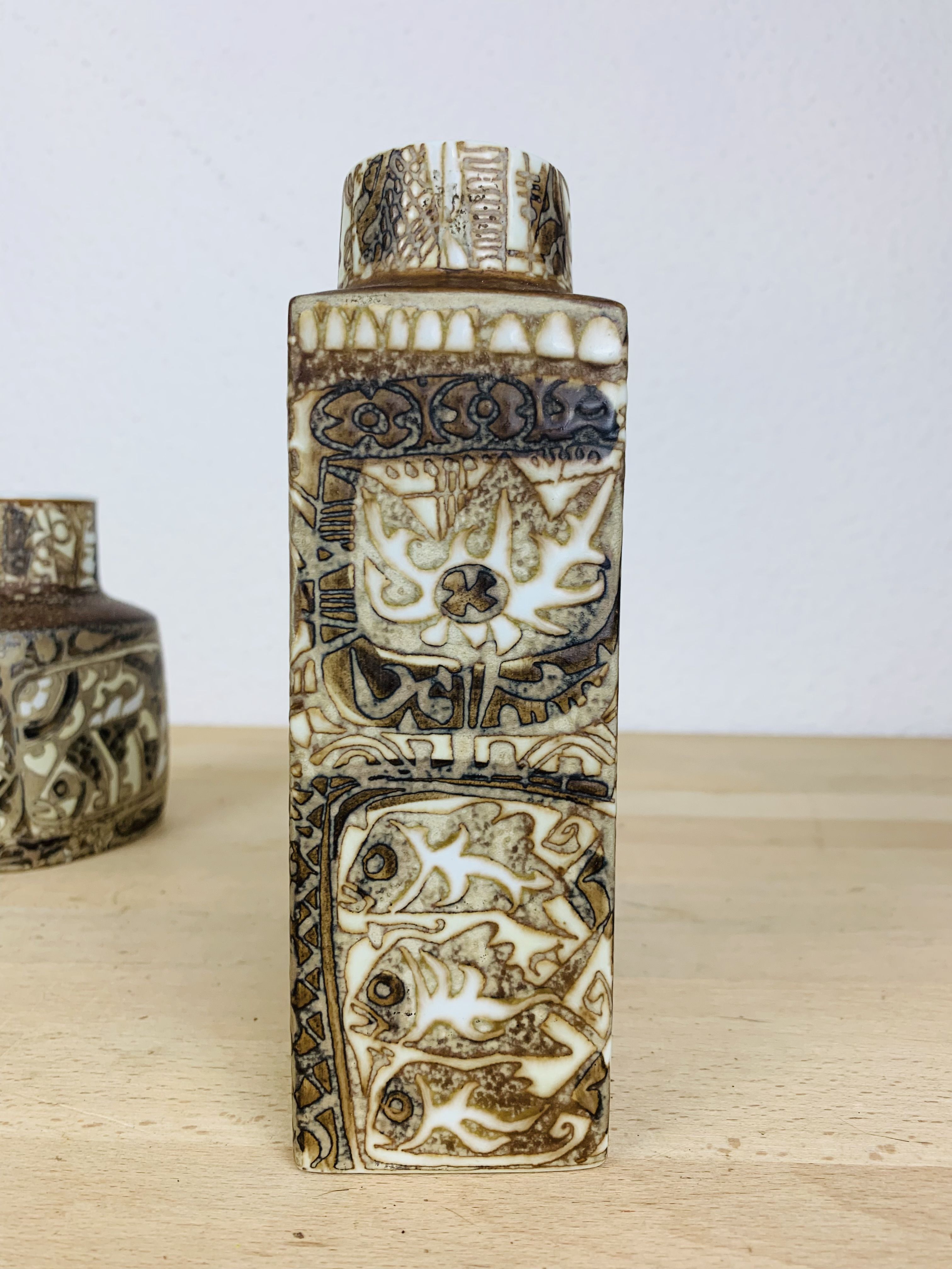 Pair of Royal Copenhagen Fajance vases by Nils Thorsson