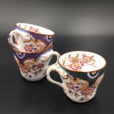 3 porcelain coffee cups sarreguemines decor minton n°215