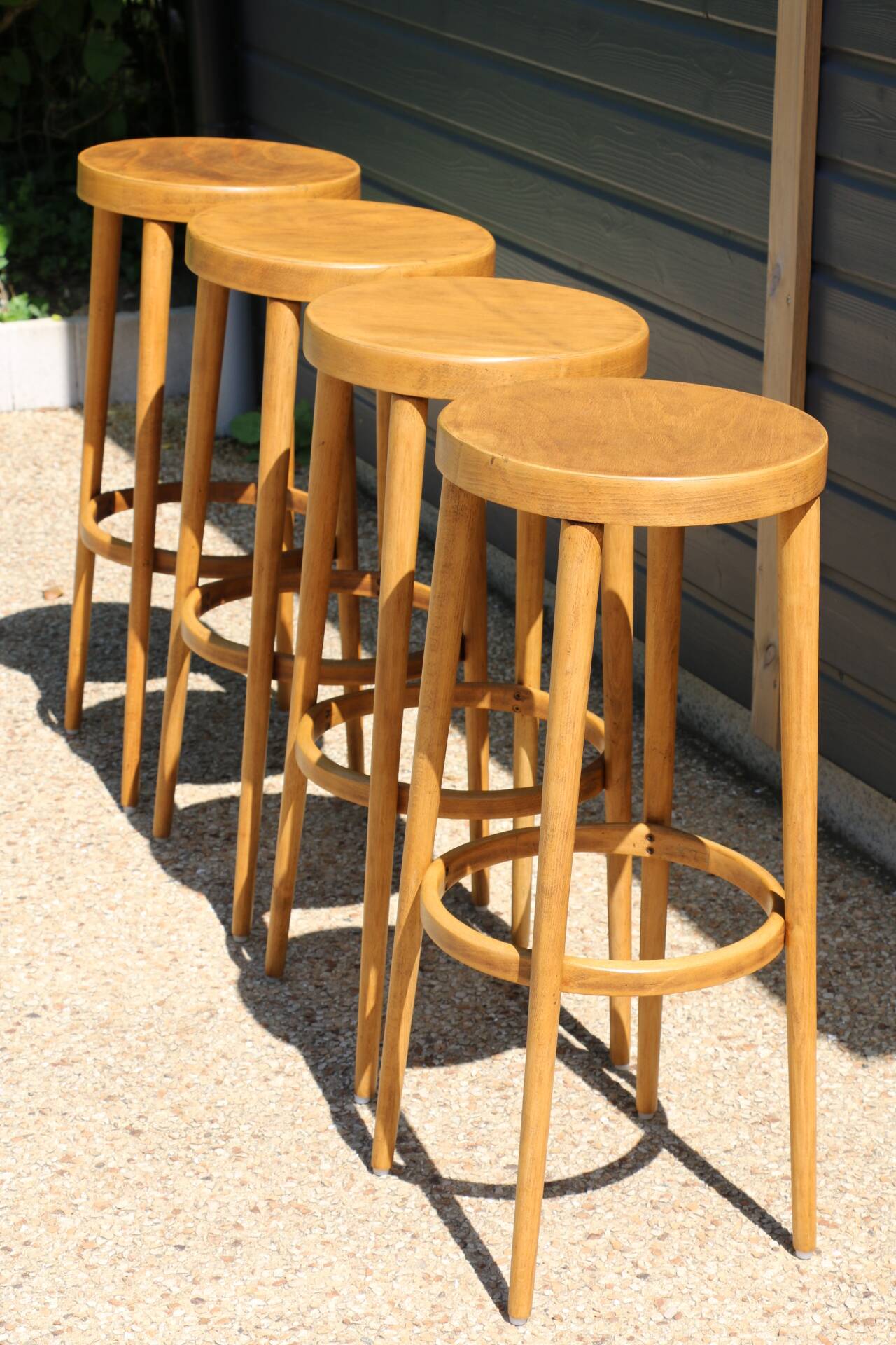 4 Baumann stools, light beech, 790mm