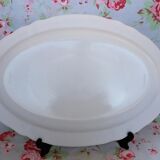 Grand Plat Oval Arcopal Veronica Myosotis Blue Flowers Opaline Vintage Retro