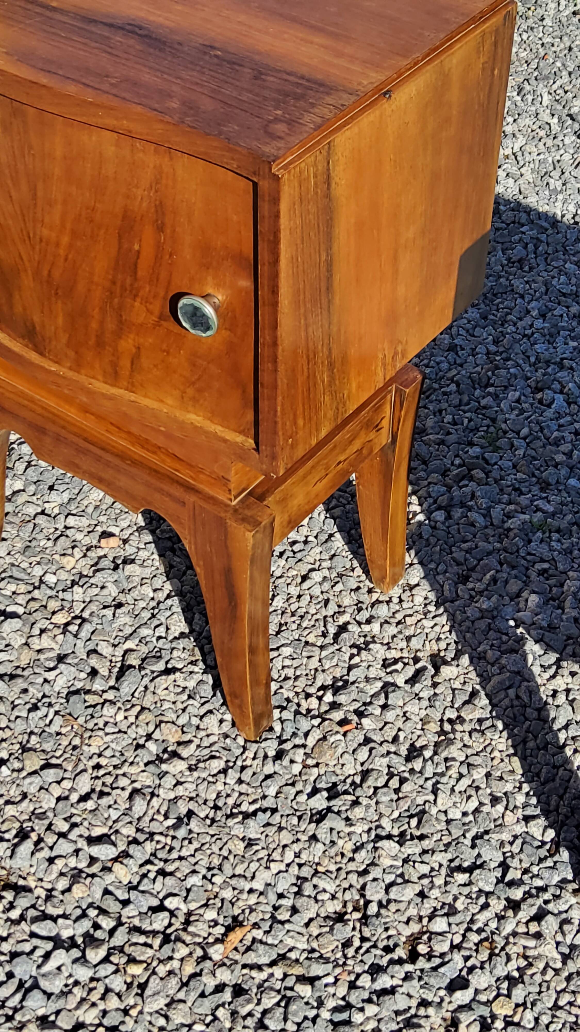 Pair of vintage 50s walnut bedside tables