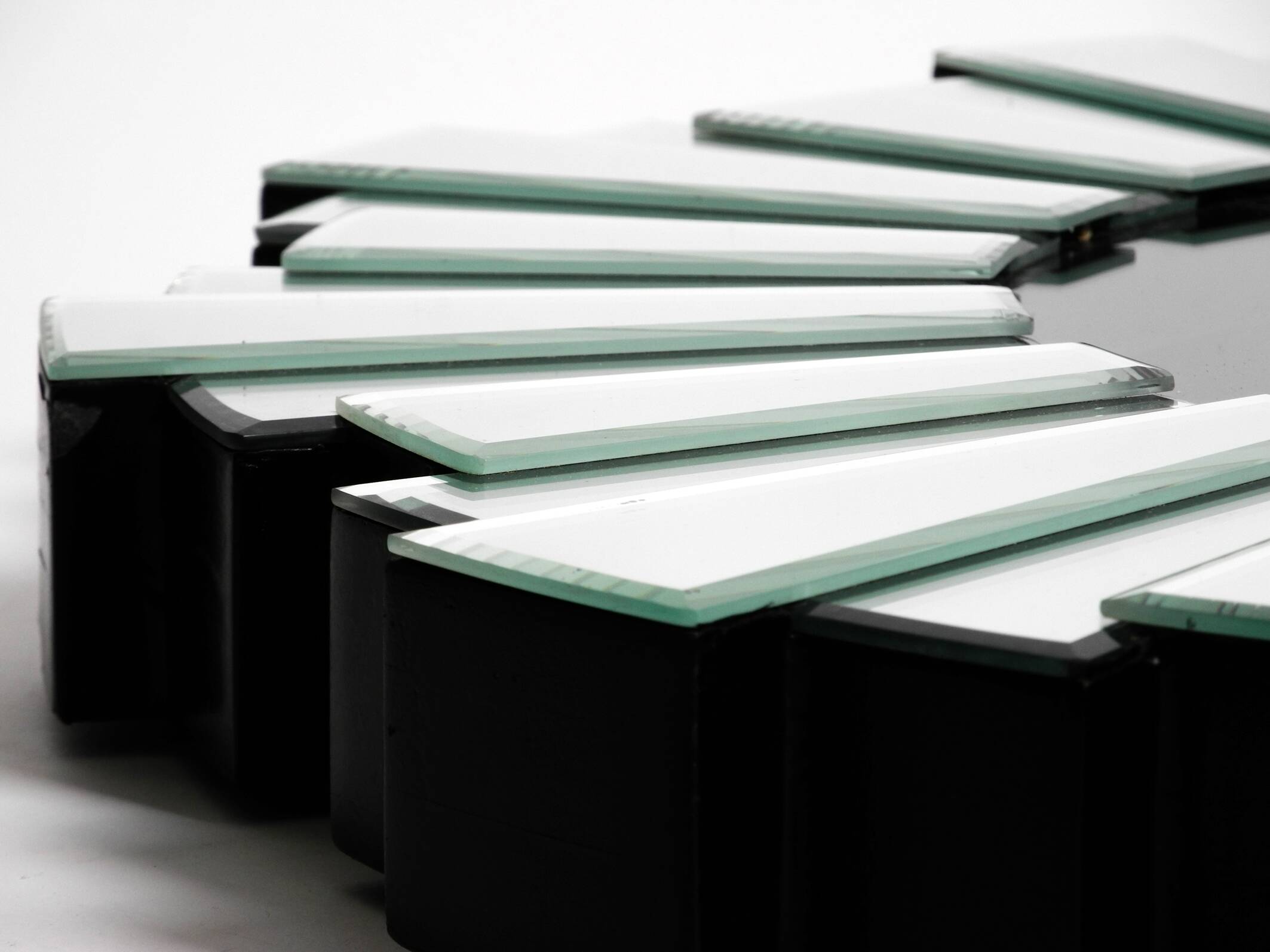 Gigantic rare heavy Sunburst mirror wall clock from the 1970s | Ø 70 cm