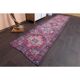 Vintage Turkish Oushak Handmade Wool Cotton Purple Runner 83x345