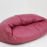 Vintage Raphael Raffel Croissant Sofa in pink leather 1970