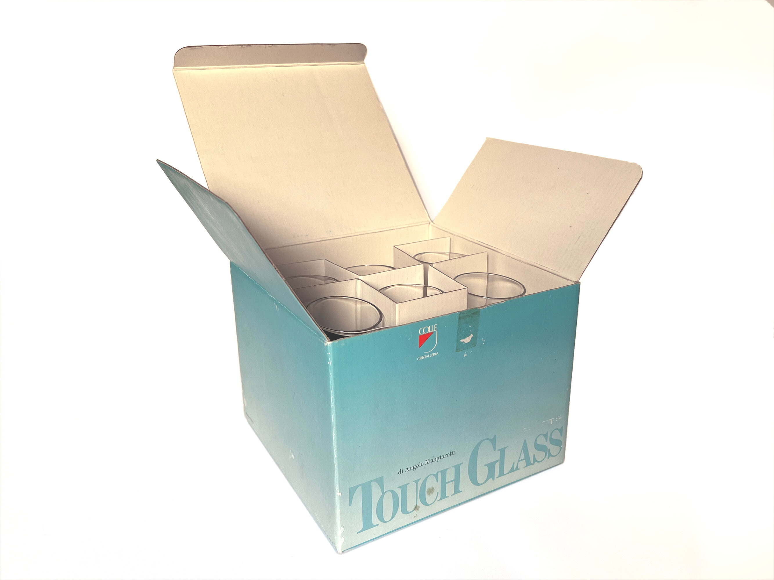 6 verres à liqueur 'Touch Glass' par Angelo Mangiarotti pour Cristalleria Colle 1991