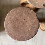 Trio of stoneware candle holders