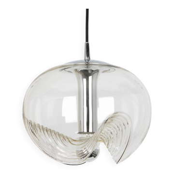 Clear Glass Pendants designed by Koch & Lowy, Germany, 1970s