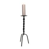 Large wrought iron candleholder with tripod base, GDR / Germany 1960s
