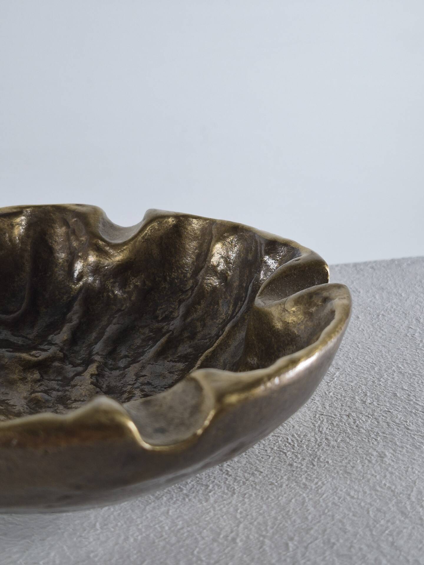 Vintage mid century brutalist brass ashtray