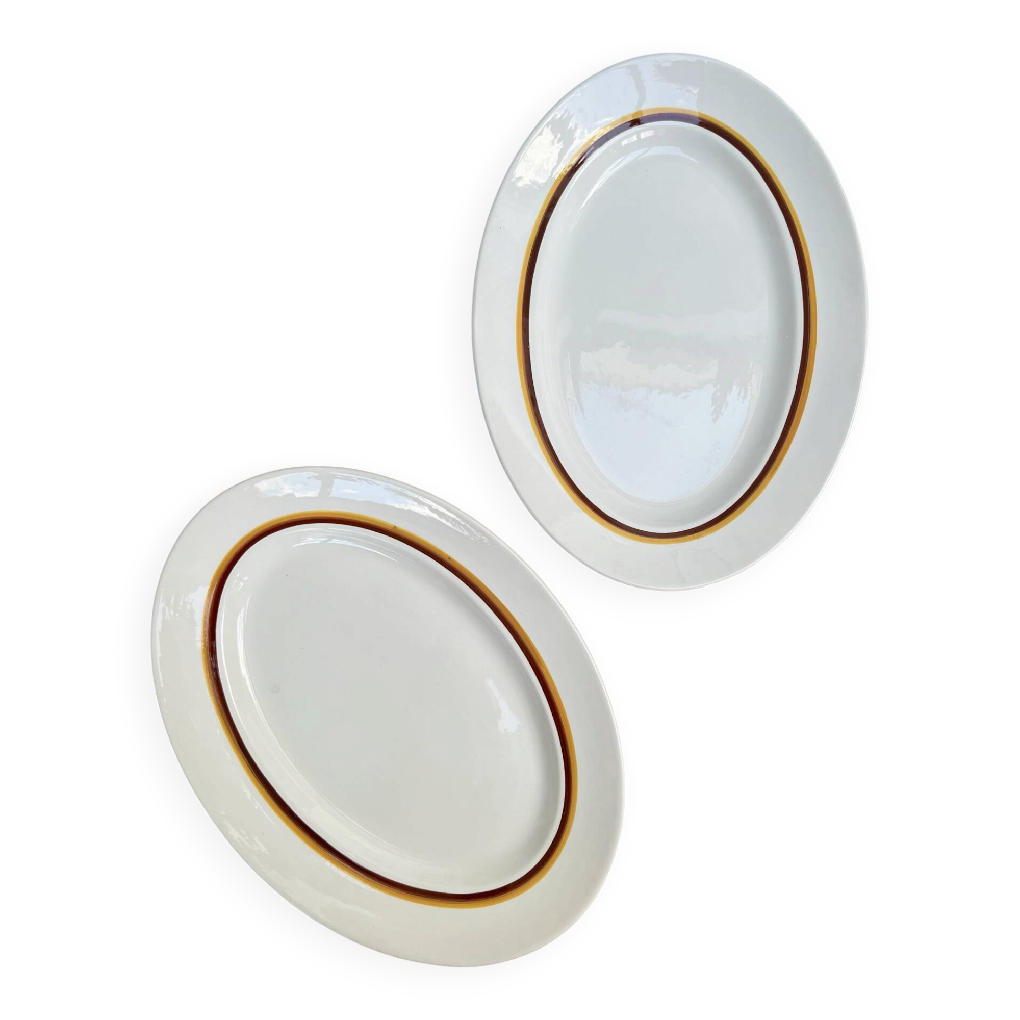 Lot de 2 plats ovales Digoin Sarreguemines en faïence