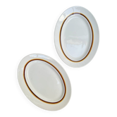 Set of 2 oval dishes Digoin Sarreguemines in earthenware.
