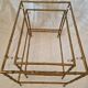 Pair of vintage nesting tables in faux bamboo with a gold finish – distressed mirrors