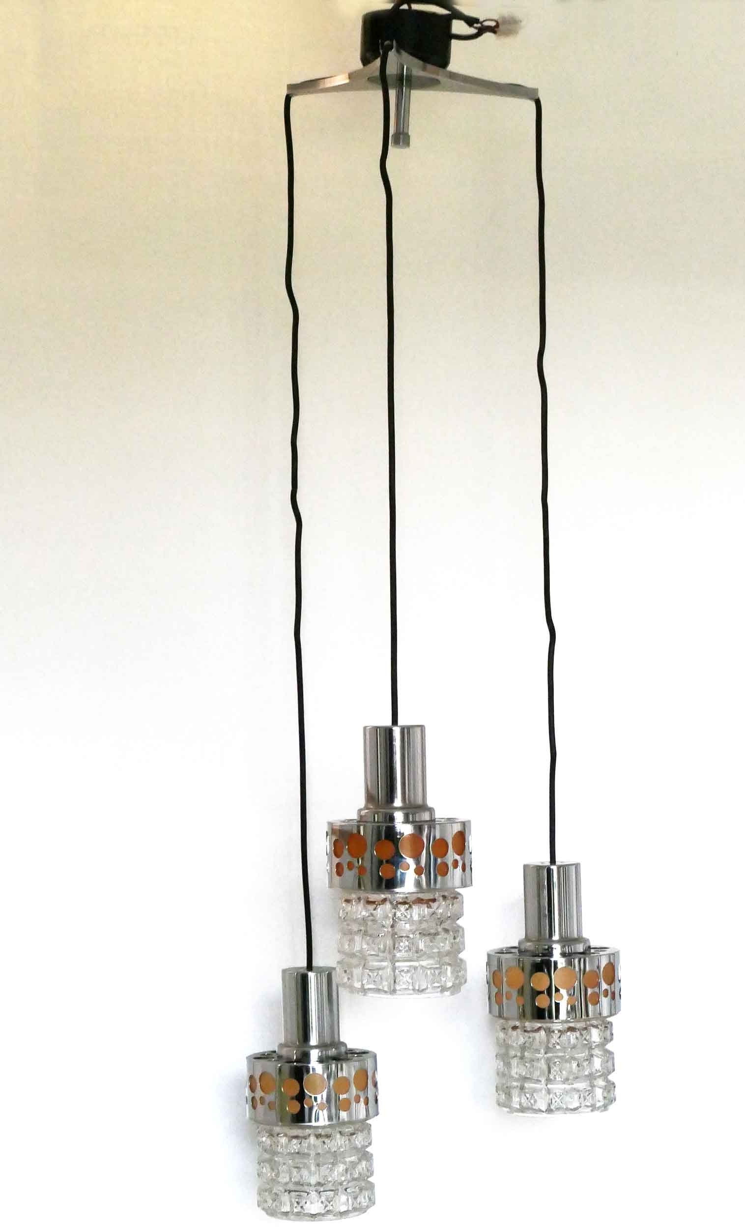 1970s hanging Raak 3 lights