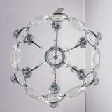 7-light torlasco steel chandelier from the vintage 70s vintage modern