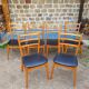 Set of 6 teak chairs and imitation black leather an 60 scandinavian design