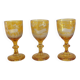 3 amber liquor glasses in Bohemian crystal