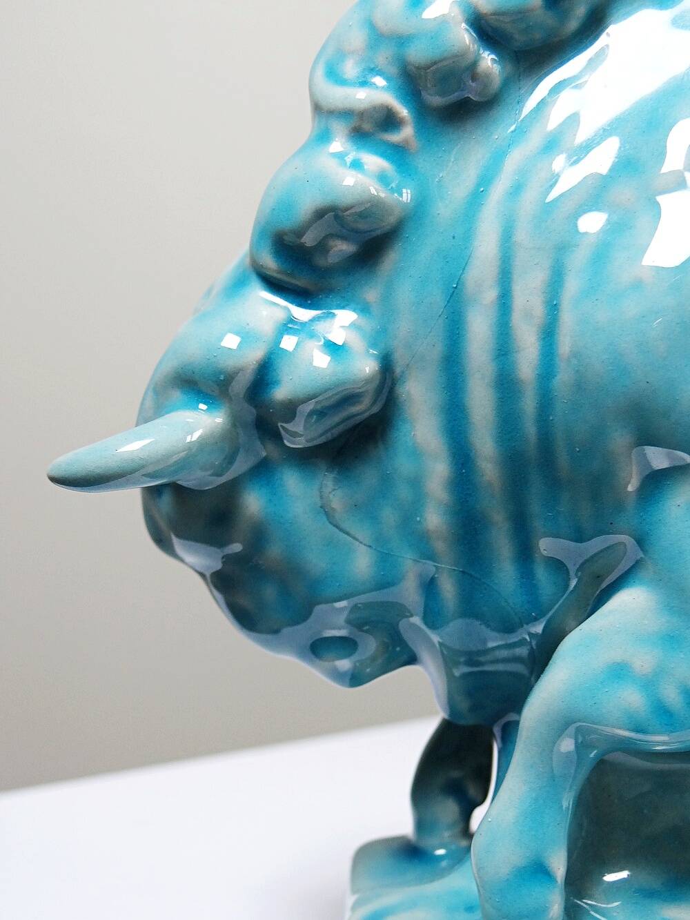 Bison Zsolnay in turquoise glazed earthenware, Hungary, 1940s-50s.