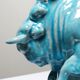 Bison Zsolnay in turquoise glazed earthenware, Hungary, 1940s-50s.
