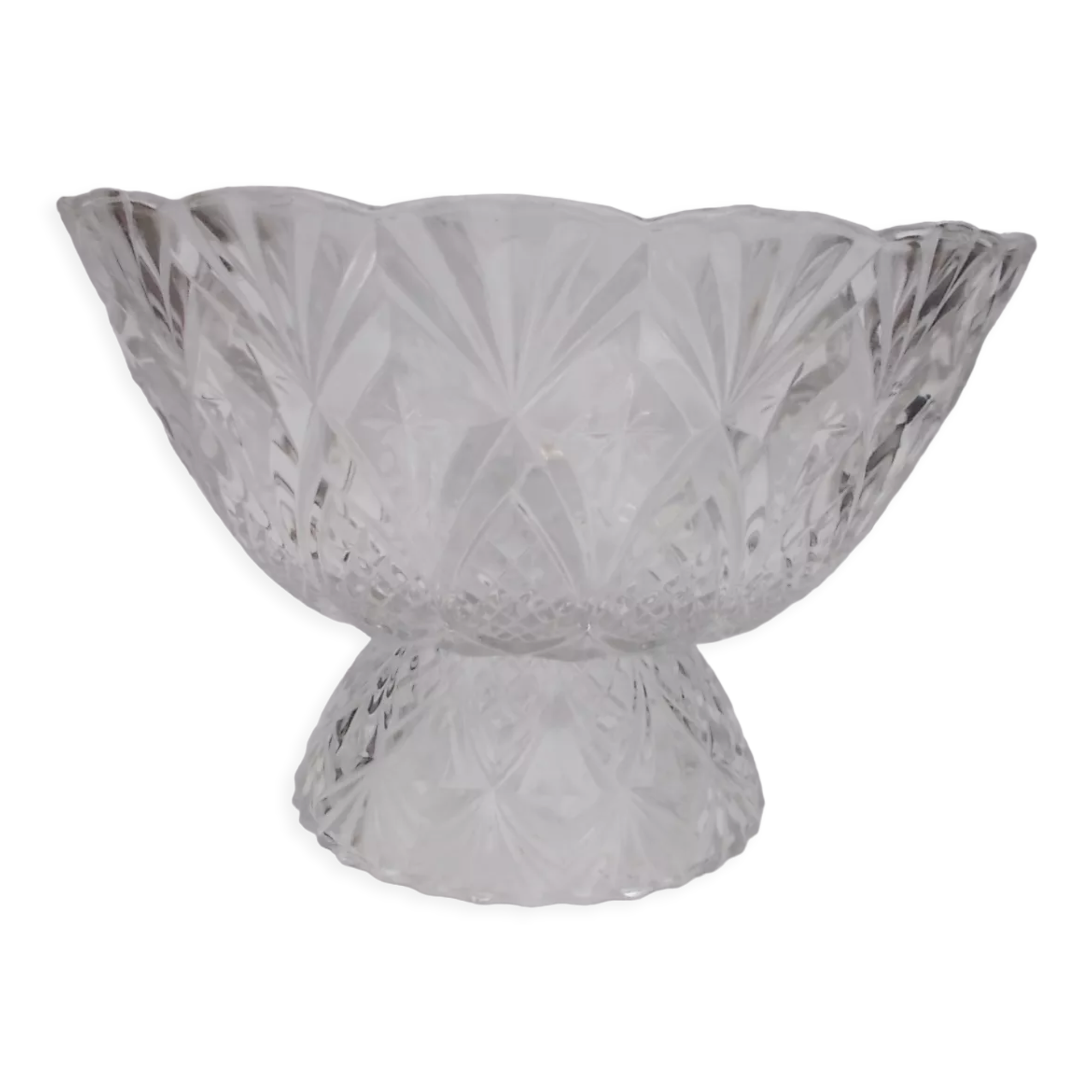 Crystal footed fruit bowl
