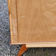 Enfilade of the 50s in oak and mahogany feet compass