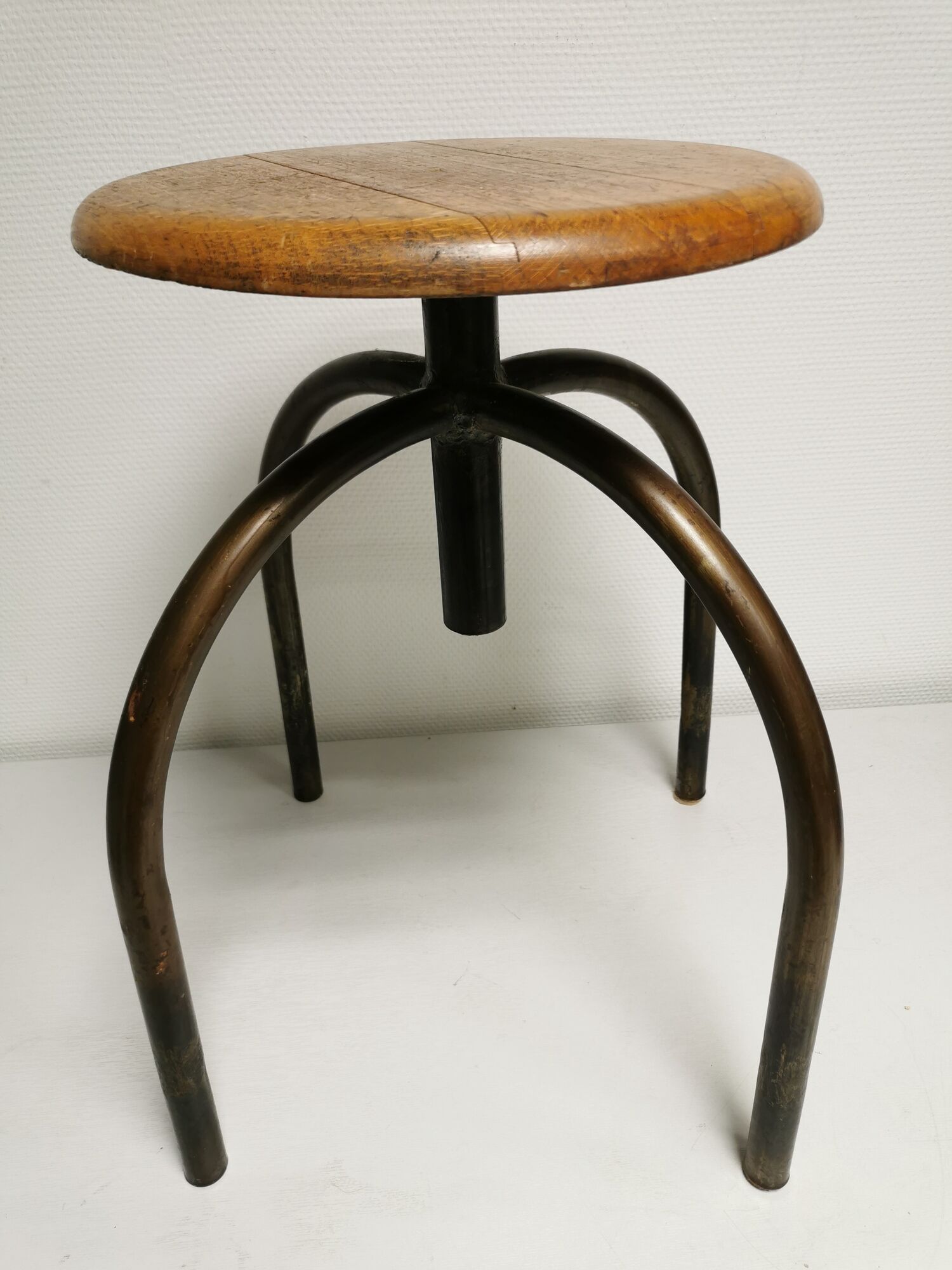 Set of 3 vintage stools of industrial style, medical office