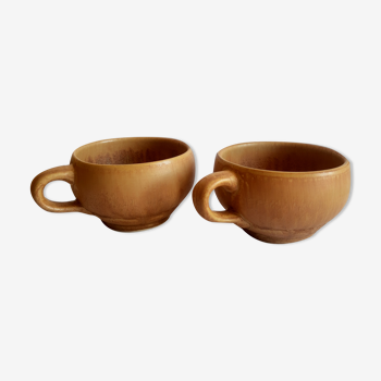 Lot de 2 tasses en grès émaillé Rhodaceram vintage