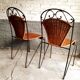 6 chaises rotin fer forgé vintage