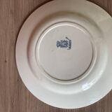 Flat plate in Gien porcelain, Biarritz model