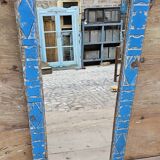Ancien miroir Art déco en teck birman