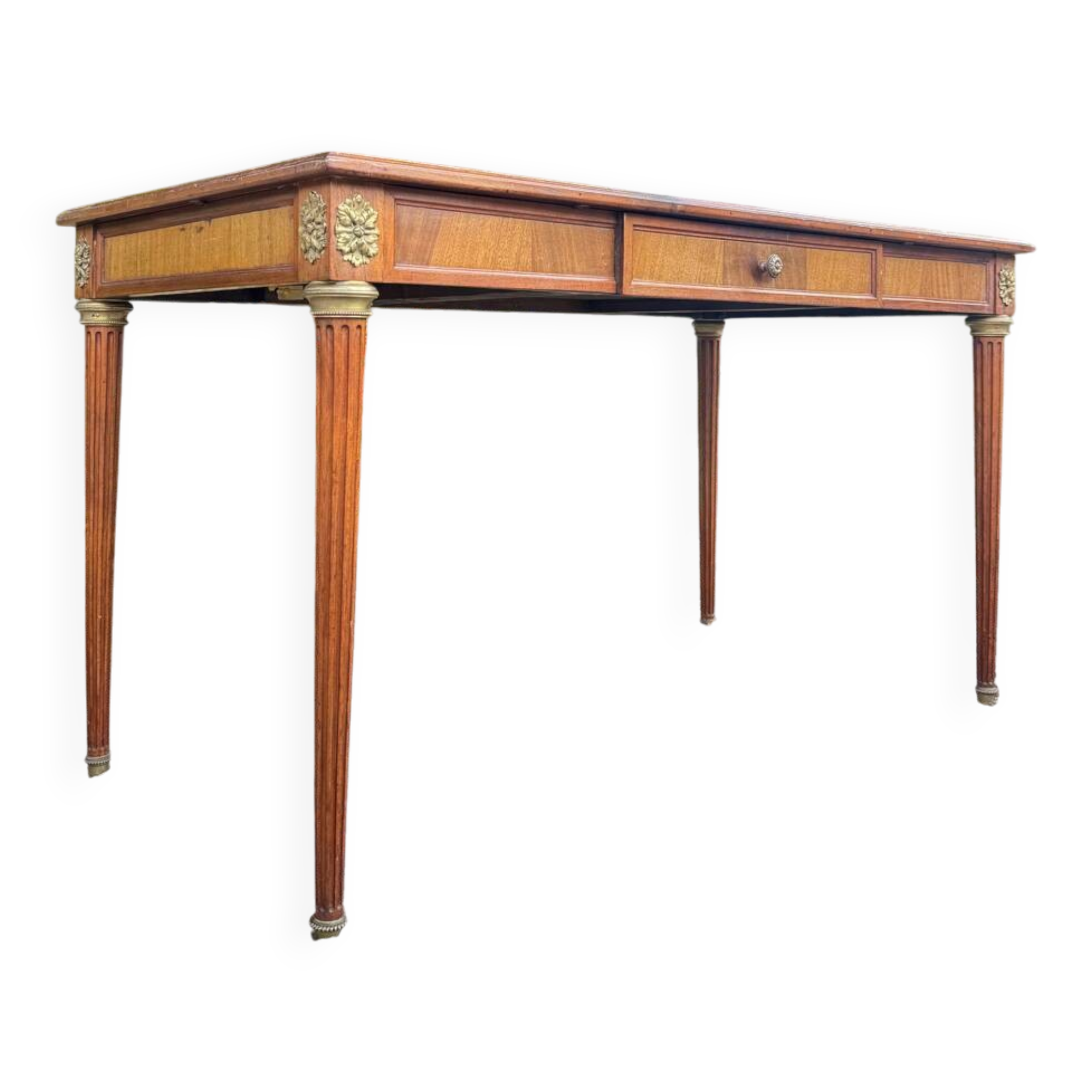 Louis XVI style mahogany flat desk, 19th century