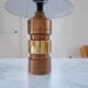 Vintage Bergboms Bitossi table lamps, ceramic with copper glaze, Sweden 1960s.