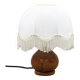 Lampe de table italienne vintage en bois et textile