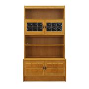Henning Kjærnulf Oak Bookcase with Glass Doors, Danish 1960s