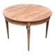 Table à manger ronde extensible Louis XVI décapée en acajou massif et laito