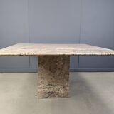 Vintage square granite dining table, 1970s
