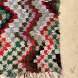 Colorful Boucherouite Berber rug - 64 x 196 cm