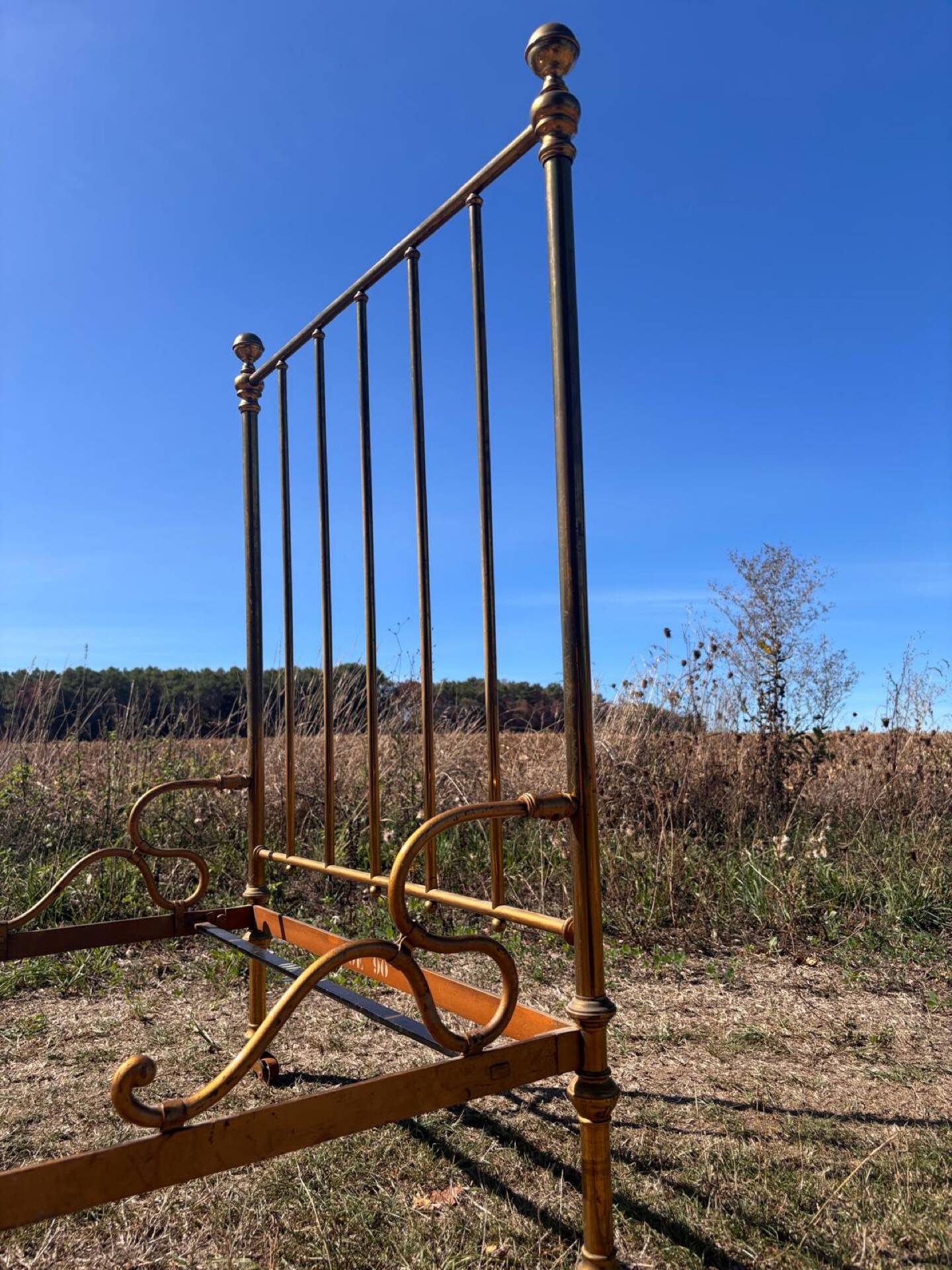 Antique brass bed with bars – Napoleon III style