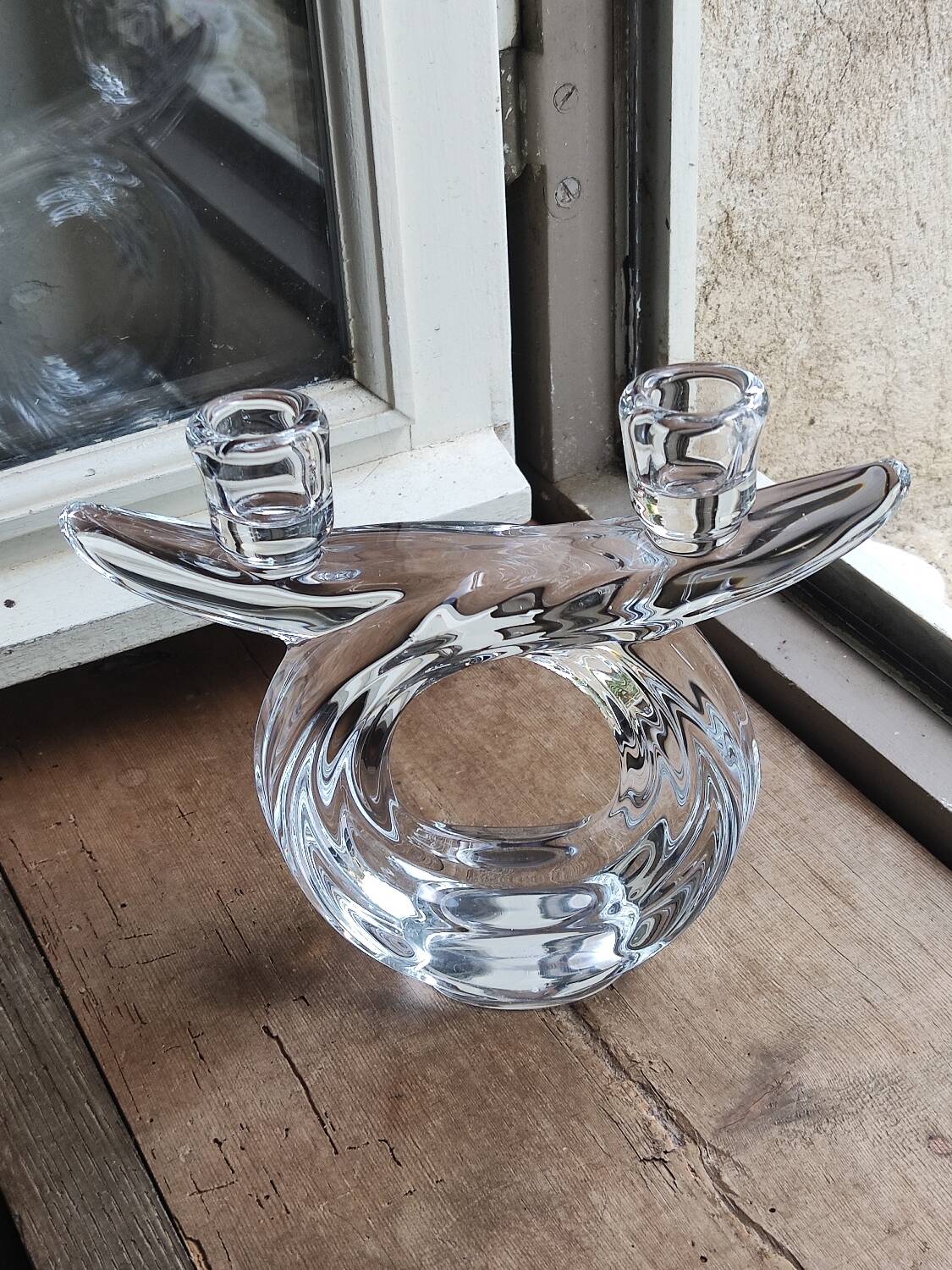 Vannes crystal candle holder - vintage