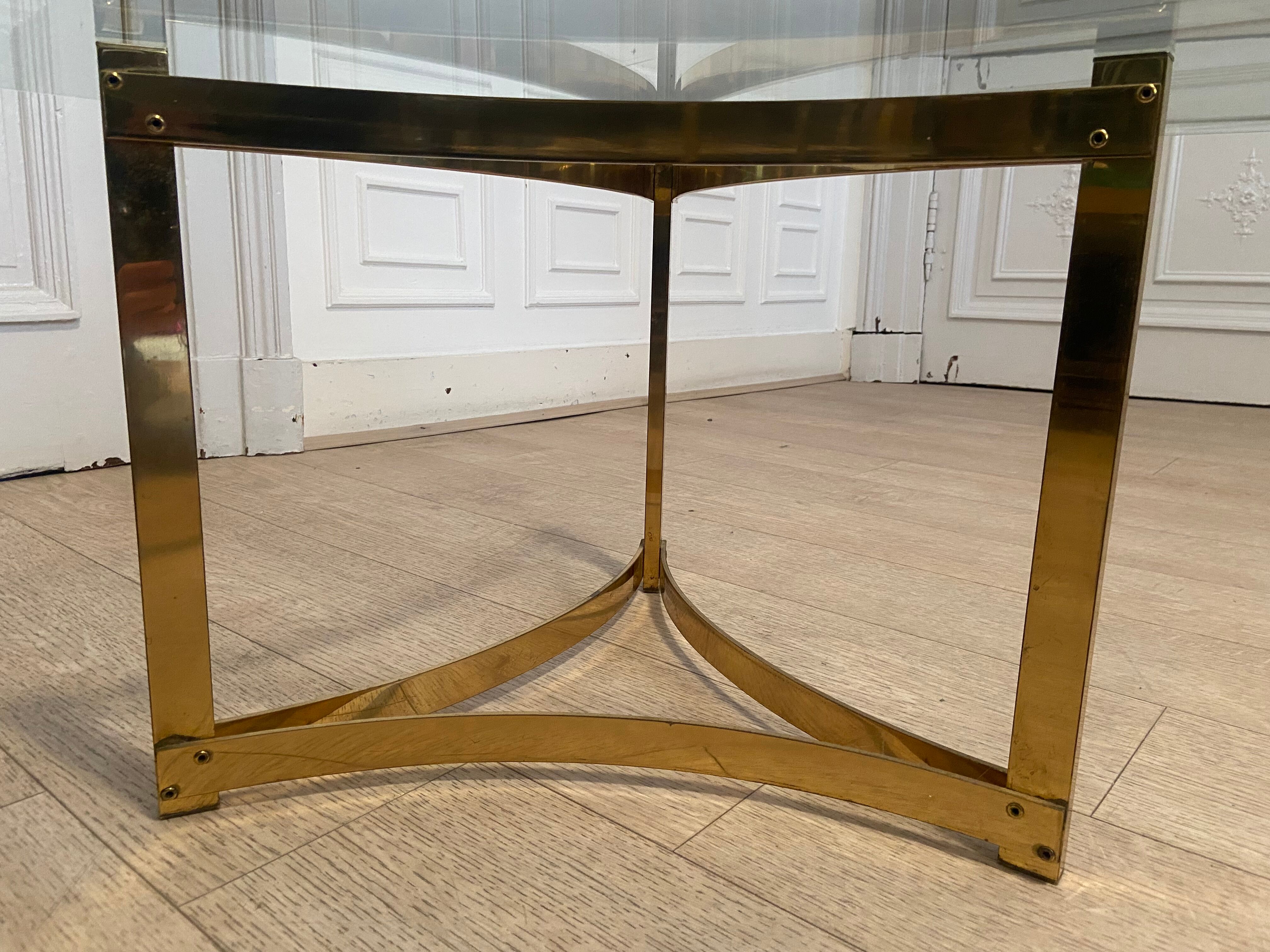 Gold metal coffee table, 1970s