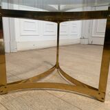 Table basse en métal doré, 1970s