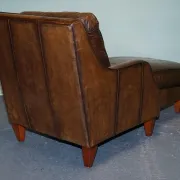 Chaise Longue en Cuir Teint à la Main